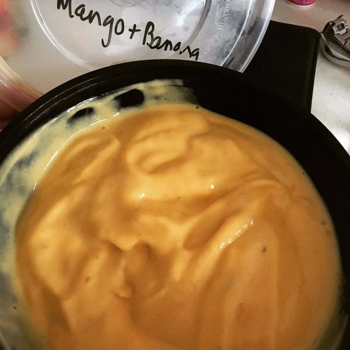 kate_pateman's tweet photo. Made mango and banana sorbet today with only 3 ingredients! Taste testing has proved it as a success! #NotJustAPrettyFace #Delish https://t.co/JCWHGMjIQl