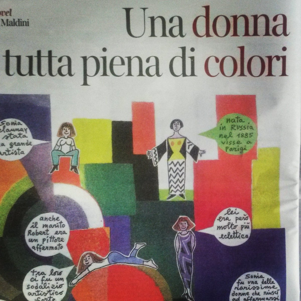 La #graficnovel su "la Lettura" di oggi è dedicata a Sonia Delaunay #vivalaLettura #danonperdere