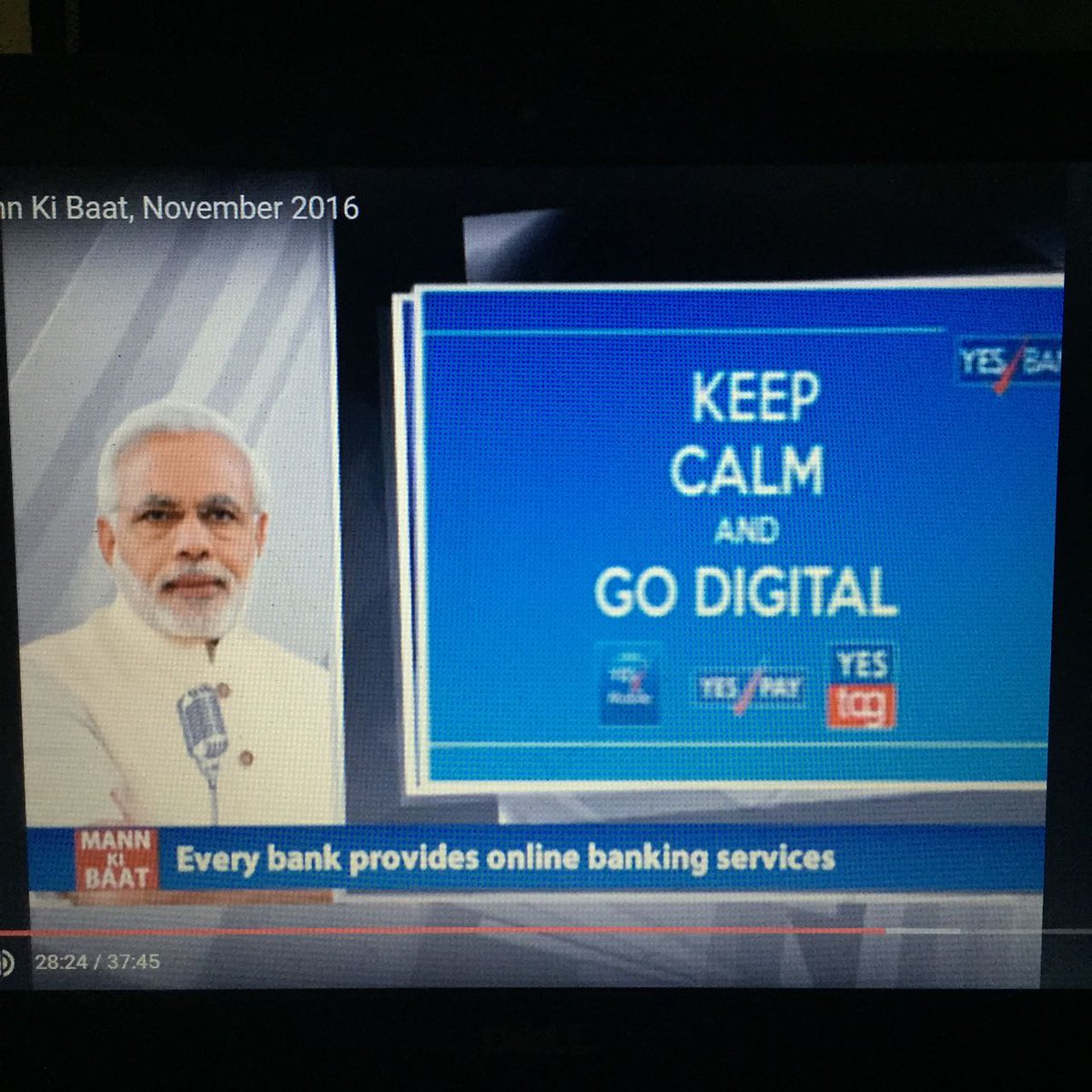 ritesh_pai's tweet photo. Happy to see @PMOIndia mention @yesbank initiatives to support #digitalindia in #MannKiBaat today #yestag  #yespay #yesmobile @narendramodi https://t.co/lBVMiyCcAi