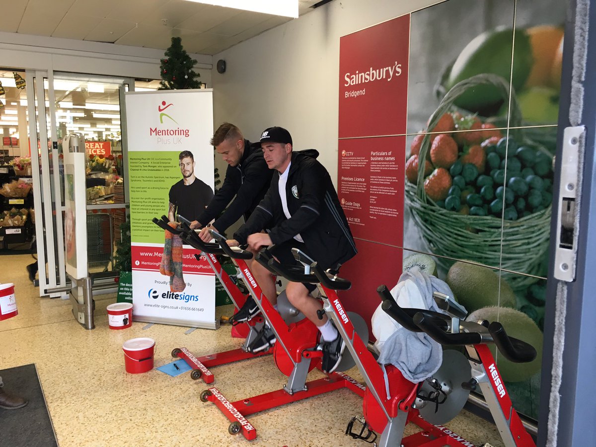 We've started our fundraiser! At Sainsbury's Bridgend cycling the distance between Land's End and John O'groats!