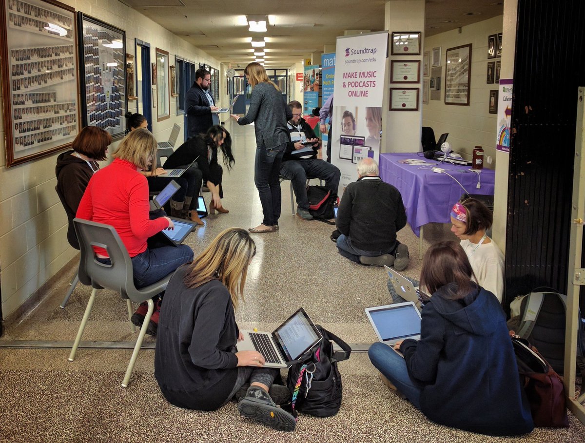 wheeler_laura's tweet photo. .@audreyoclair working with Ts at the #EdTechTeam summit. Learning truly happens everywhere in the building, not limited to a classroom! https://t.co/v8iSTNt86X