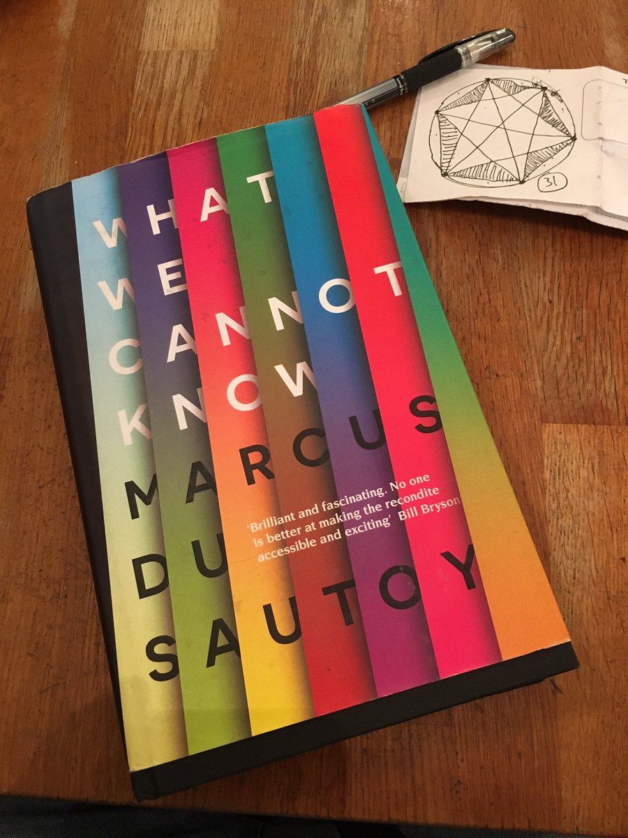 one_animals's tweet photo. The best books are the ones where reading is interrupted by a fact check on the back of an envelope #WhatWeCannotKnow @MarcusduSautoy https://t.co/Bnjv2TjM1g
