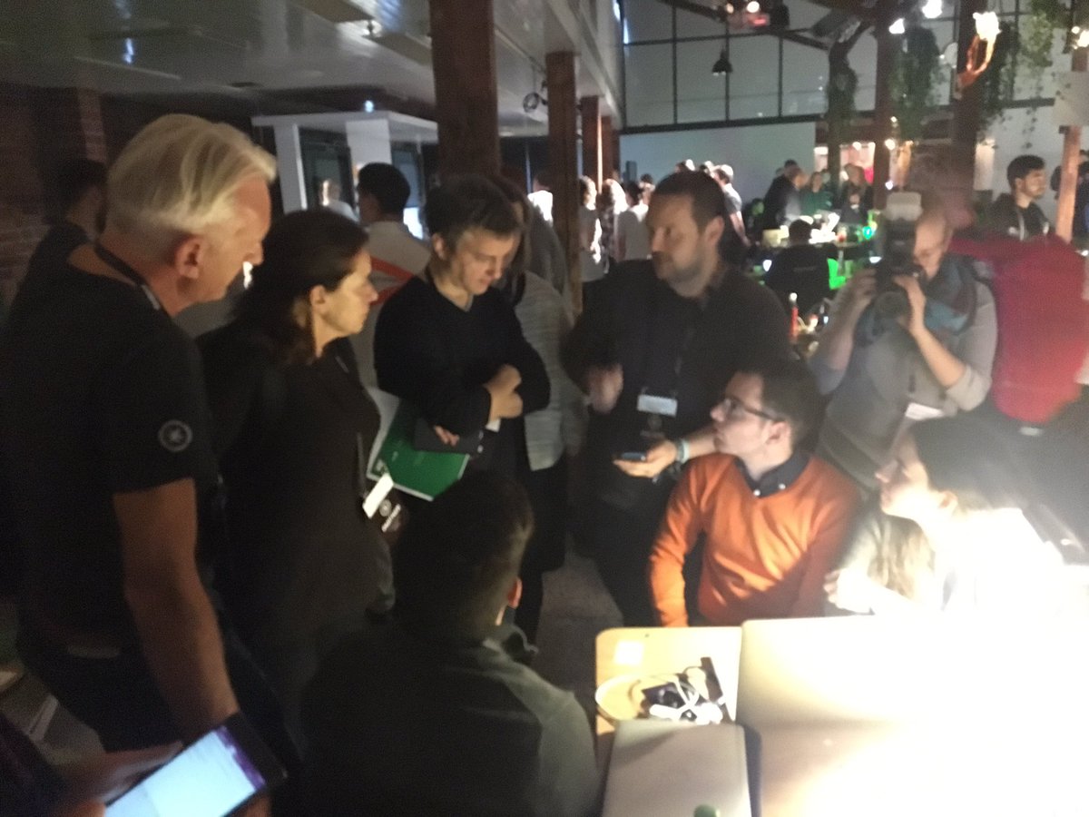 Space4Europe's tweet photo. Judging @hackJunction - looking for the innovator of innovators #hackingspace @ESA_EO @jphaler #thomasbeer @fgi_nls #spacesolutions https://t.co/STjLp792SM