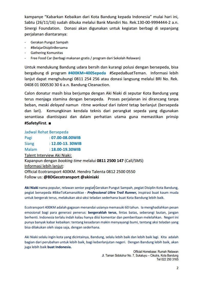 Dear warga Bandung, berikut jurnal H-0 #Ecotransport400KM mohon doa yaaa, sechedule kedepannya bisa berjalan dgn lancar cc: <a href="/pikiran_rakyat/">Pikiran Rakyat</a>