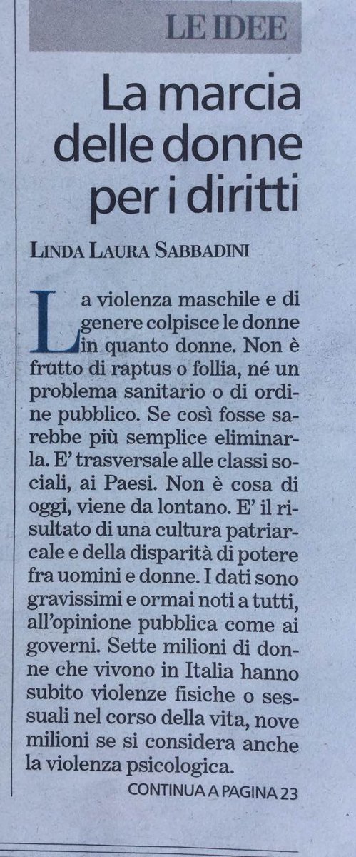 MLLSabbadini's tweet photo. Noi siamo..metà #genere umano, #donne che reagiscono a #violenzasulledonne,.. Ieri 💯 mila #nonunadimeno ieri  #LindaLauraSabbadini @LaStampa https://t.co/IRjGvLUs57