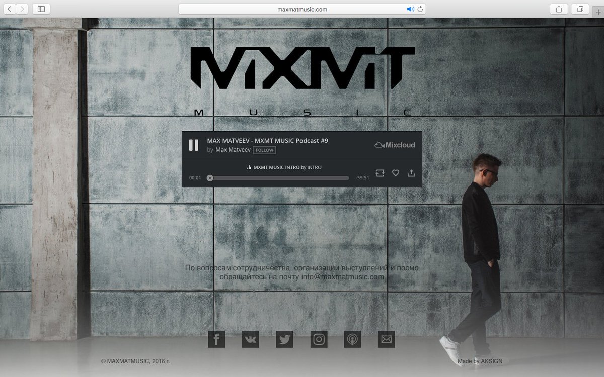 Сайт-визитка MAXMATMUSIC | maxmatmusic.com

#MaxMatveev #MAXMATMUSIC #MXMTMUSIC #MUSIC #Сайт #Site #СайтВизитка #AKSIGN #AKSIGNidraw
