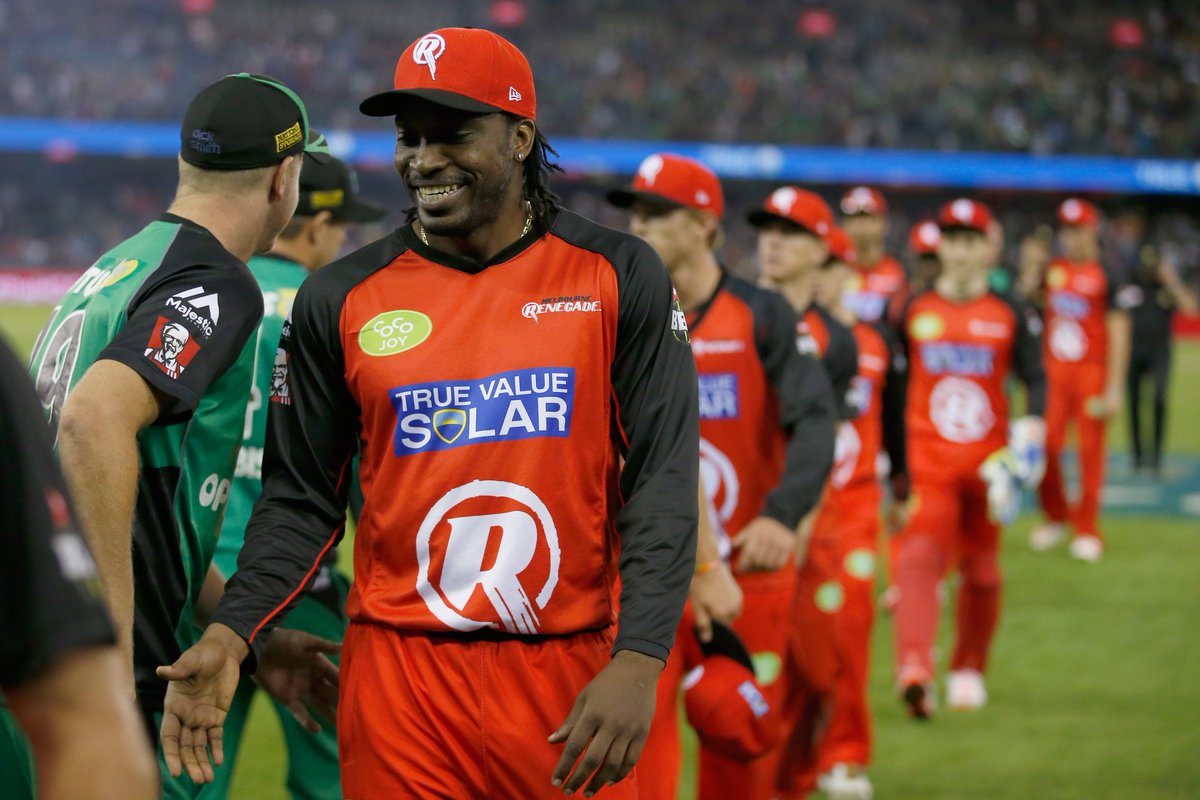 cricbuzz's tweet photo. Chris Gayle opts out of upcoming #BBL06, wants to spend time with his family. https://t.co/4PyitJmwmR