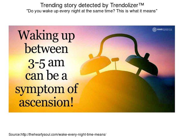Trendolizer's tweet image. Do you wake up every night at the same time? This is what it means #internalsystems... trendolizer.com/2016/11/do-you…
