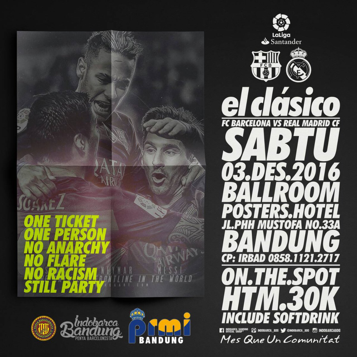 #NOBAR #elclasico w/ <a href="/MI_BDG/">Peña Real Madrid de Indonesia Bandung</a> | Sabtu, 03/12-OG: 20:00 WIB
