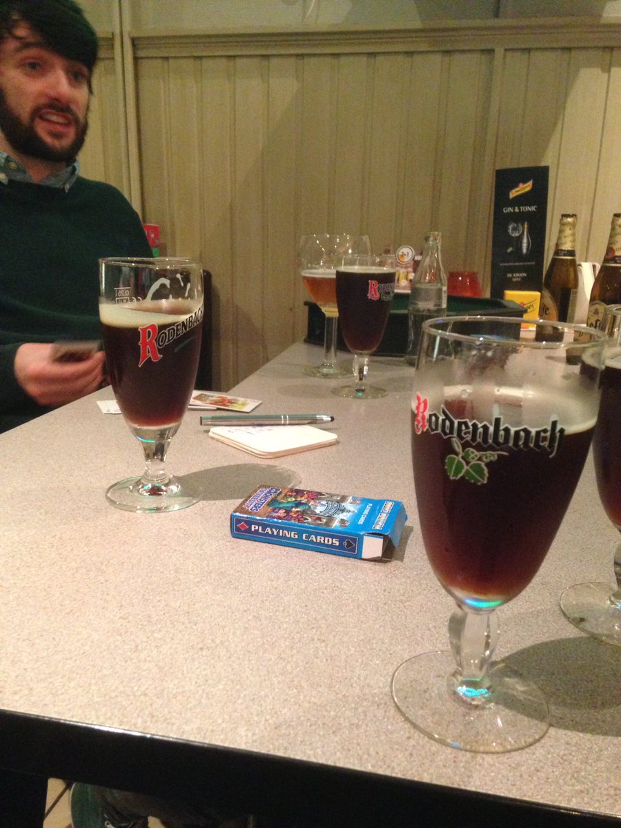 BoozeBrosPod's tweet photo. Got to Brussels in one piece. Time for @RodenbachGA to ease back into things. https://t.co/G1gOt3ji0D
