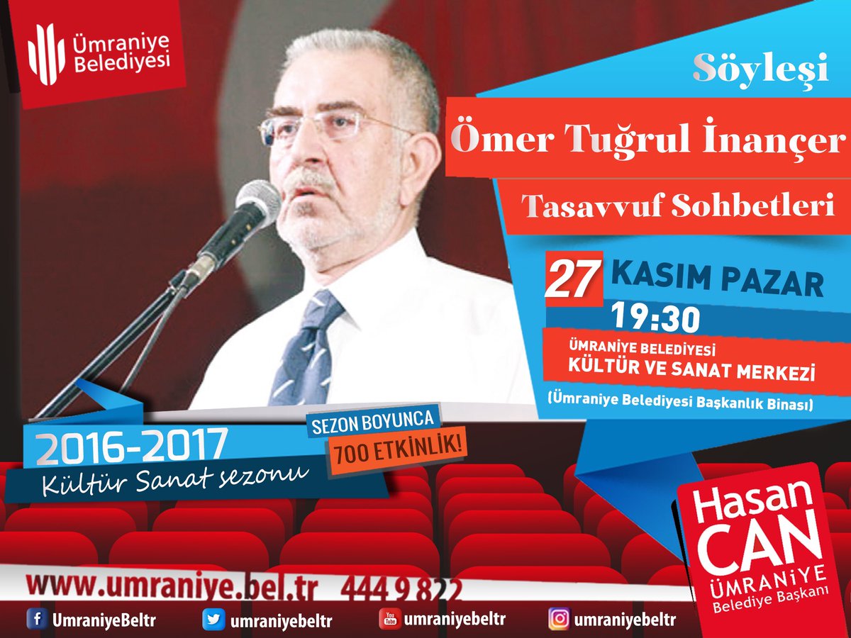 Sohbet: Ömer Tuğrul İnançer ile Tasavvuf Sohbetleri

Bu akşam saat 19:30'da Ümraniye Kültür ve Sanat Merkezimizde.