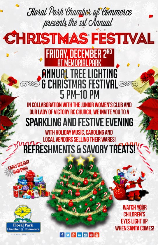 Come out and join us on Friday, December 2nd for our annual tree lighting and Christmas Festival.