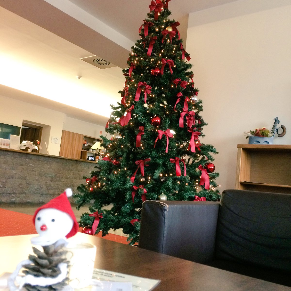 In hotel bau the Christmas tree is already up 🎄☃️ #pohorje #maribor #Travel #visitslovenia #maribor #Christmas #winter #snow