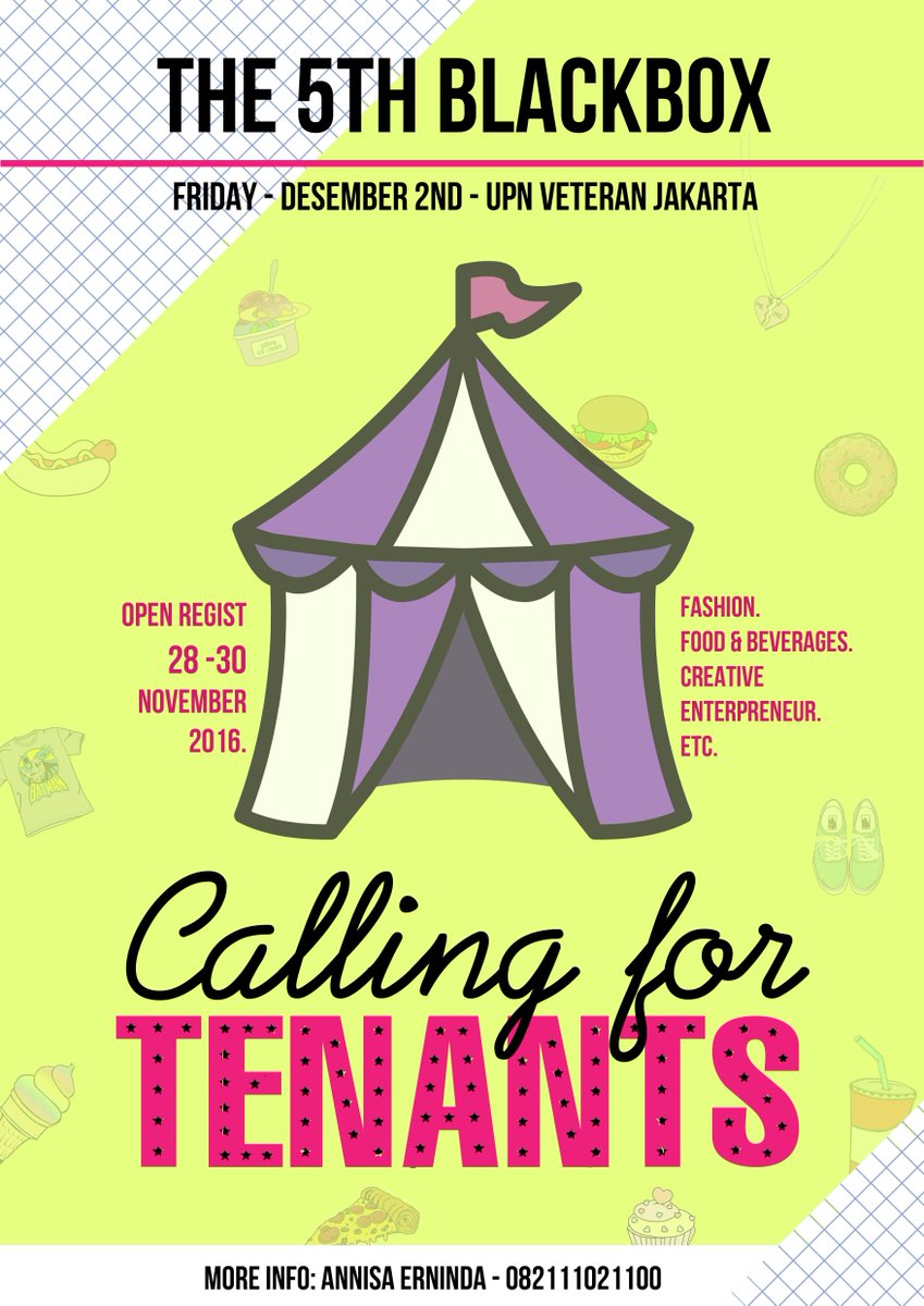 Ini dia nih, kita buka registrasi Tenant untuk kalian para wirausahawan atau penggemar foodtruck!