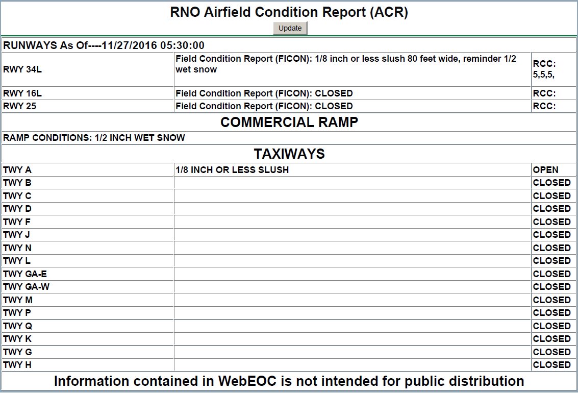 RNOAv8r's tweet photo. @RenoAirport Operations just provided a new Airfield Condition Report. #RNOSnowTeam at work. Main runway open and good shape! Ready to go. https://t.co/s3SENo6gSG