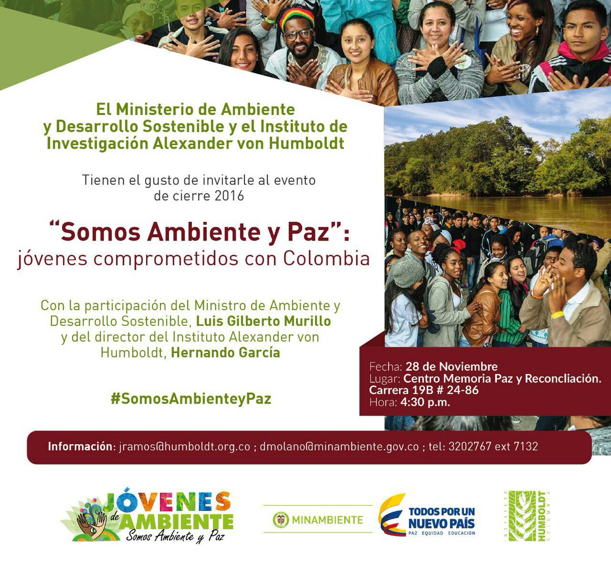 LuisGMurillo's tweet photo. Mañana estaré acompañando a los @jovenesambiente en el evento #SomosAmbienteyPaz donde darán a conocer sus proyectos para el próximo año. https://t.co/05urakPH6a