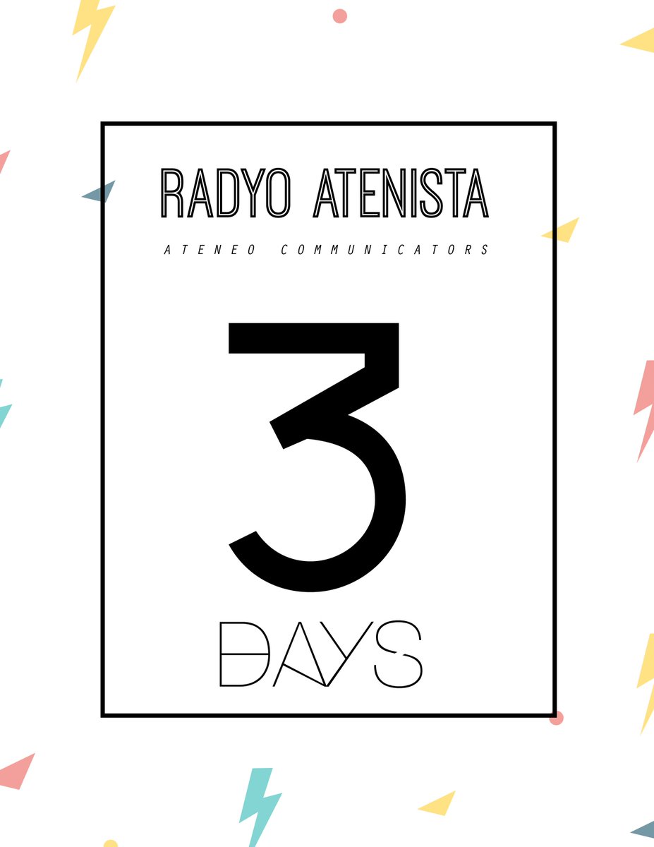 RadyoAtenista's tweet photo. Three more days before the airwaves become ours. π
#RadyoAtenista #ADZUCOMM #AtFest2016 #OurADZU #RISE #AnimoAteneo https://t.co/eDUH1Fqcju