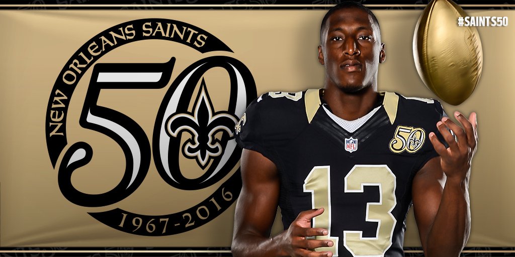 Saints's tweet photo. .@Cantguardmike 
7 recs
91 yds
2 TDs

#ProBowlVote #Saints50 https://t.co/ZVjgi3cznp