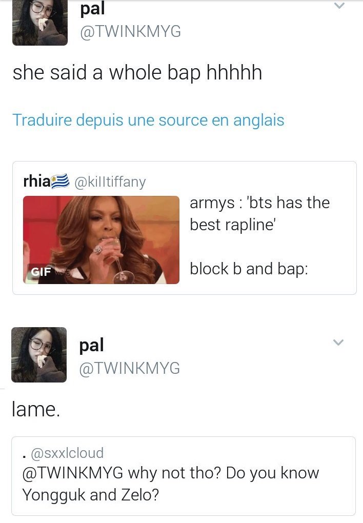 fxxlsoul's tweet photo. people coming after bap but dont even know zelo and yongguk are in same group https://t.co/QZ42cJLQE7