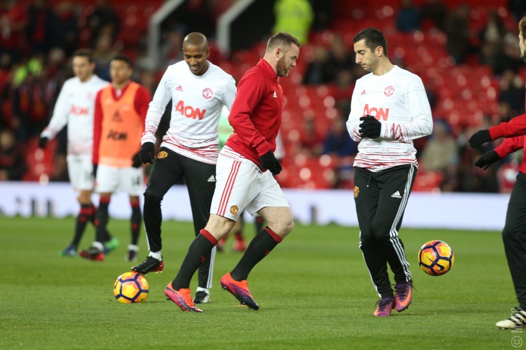 ManUtd's tweet photo. The #MUFC warm-ups are under way! #MUNWHU https://t.co/EOS25ivmj3