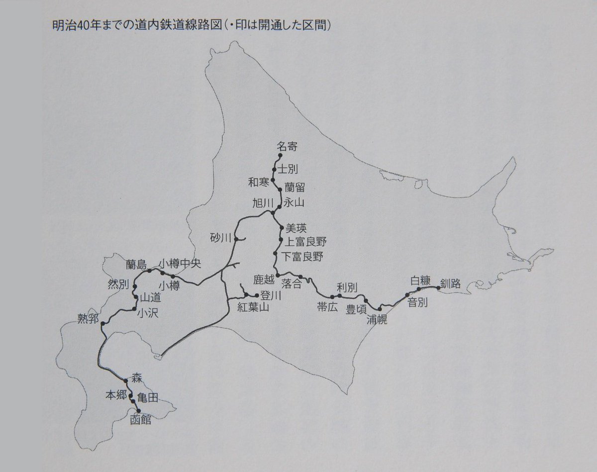 Kamekura On Twitter 北海道の平成40年の予想路線図が明治40年の路線