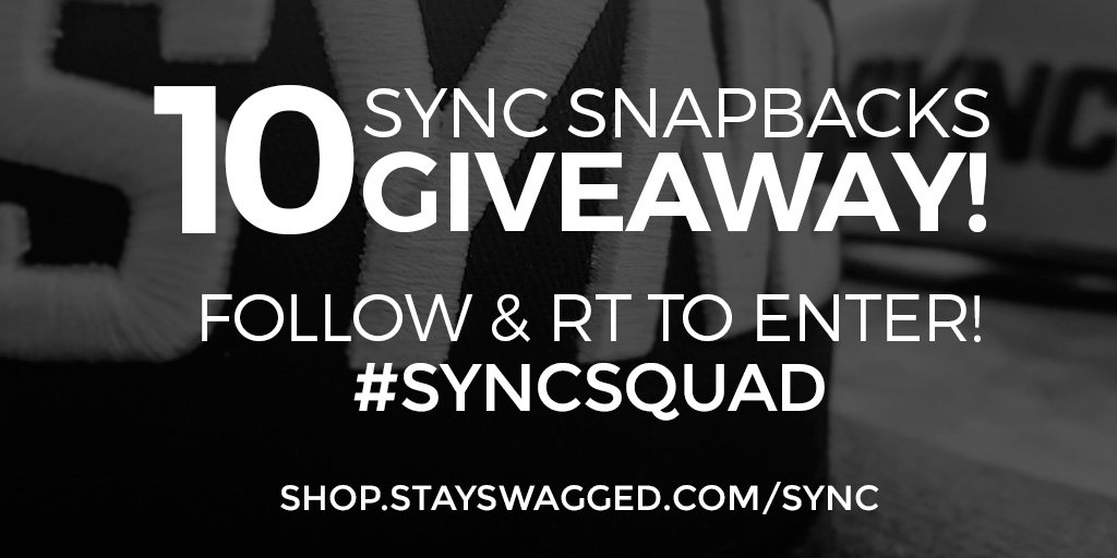 TwoSyncOfficial's tweet photo. We are giving away 10 Sync Snap Backs!
Follow & RT to enter!
Winners announced 30/11/2016
https://t.co/VBXbiOWMCE
#SyncSquad Good Luck! https://t.co/ggjvqoRVkR