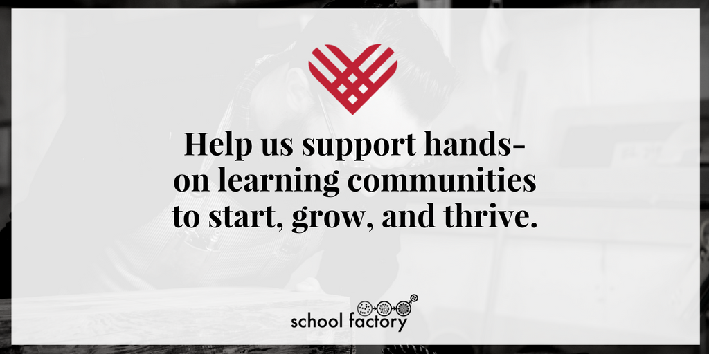 schoolfactory's tweet photo. Help support spaces that encourage STEM, creativity, self-regulation &amp; empathy w/your monthly gift: https://t.co/sT1iuOWOHs 
#GivingTuesday https://t.co/iM1qNOFQHk