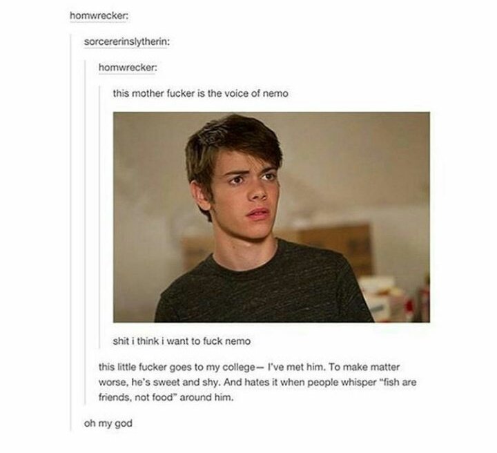 Fish are friends not food 
😂😂😂😂 oh man I really want to whisper this to #AlexanderGould