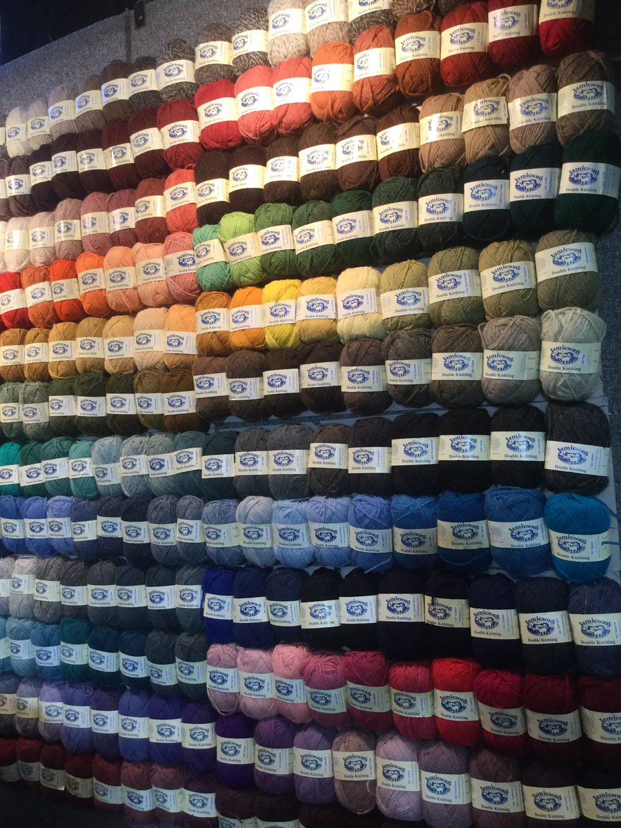 Credit to #jamiesonsofshetland for this beautiful range  of colours in #shetland wool. #knittingandstitchingshow