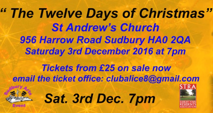 StLukesHarrow's tweet photo. "The Twelve Days of Christmas". Let the #countdown begin! Now only 12 days until #DivaOpera performs! https://t.co/x3GXkJmjPI