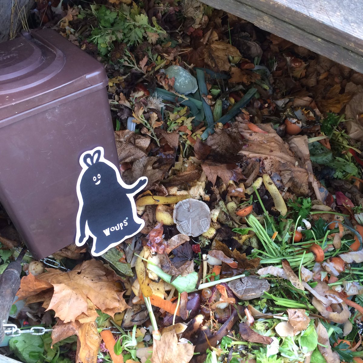 Woups_Boubi's tweet photo. Opération #compostage pour cloturer le #SERD2016 soit 1/3 de dechets en moins pour Woups la poubelle noire ! #ZeroDechet https://t.co/GUZTKC82rc
