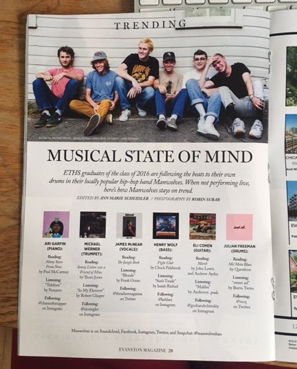 EvanstonMag's tweet photo. Manwolves in Evanston Magazine Oct/Nov 2016, in person at Hackstudio Nov. 30 https://t.co/F0MZSYpStY https://t.co/H1iPIamVJm