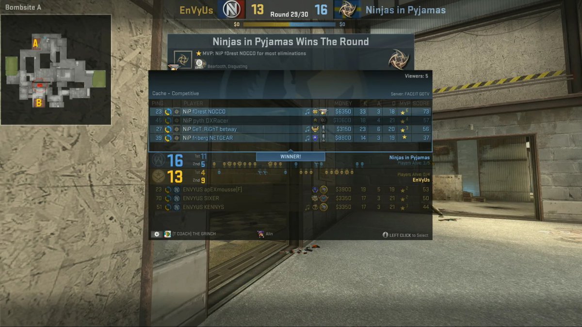 NIP's tweet image. 1-1 versus @TeamEnVyUs, @mousesports up next!

nip.gl/streams/faceit…

#GONINJAS #ECS2
