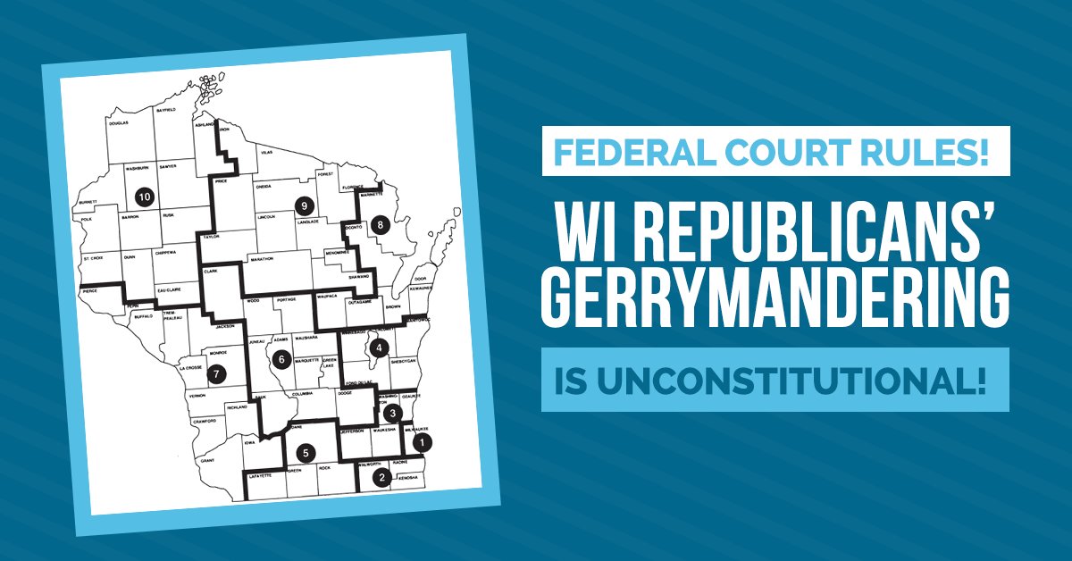 Happ4WI's tweet photo. Here's why last week's ruling on redistricting in #Wisconsin could have a big impact nationally: https://t.co/NQyqPZdedo https://t.co/UxH24B9Hw8