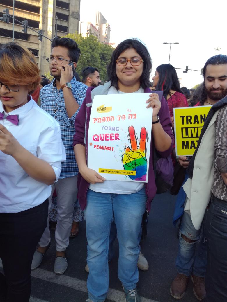 GaylaxyMagazine's tweet photo. Hey @thecakeofficial, look. We found you at the #DelhiPride #pride2016 #prideatcake #GaylaxyAtPride https://t.co/zP2V5rIf7d