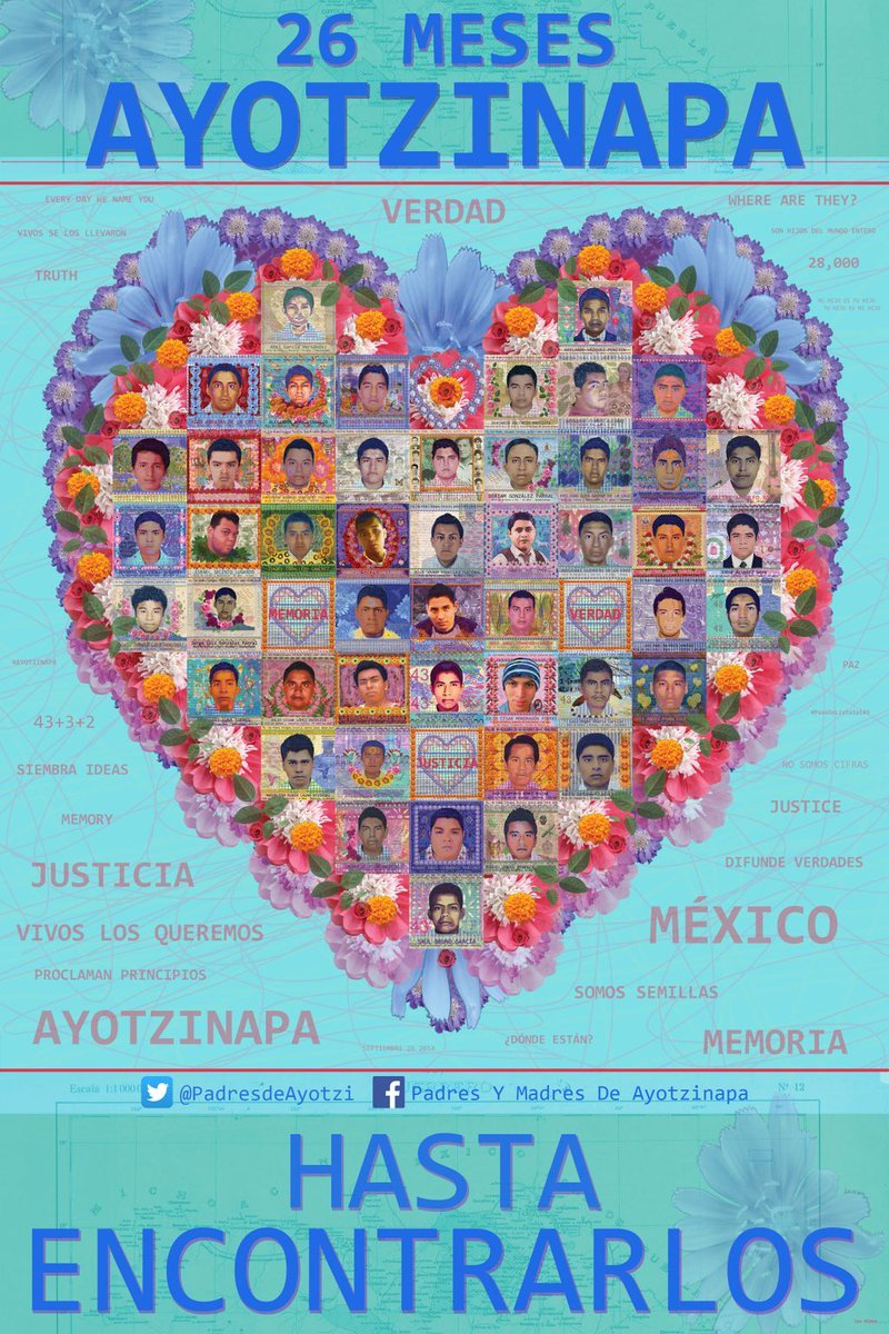 TPPGuerraSucia's tweet photo. Abrazamos @PadresdeAyotzi 

Caminamos con ustedes ¡Hasta encontrarlos!

Memoria, verdad y justicia #Ayotzinapa #Ayotzinapa26Meses https://t.co/GafKgPFokx