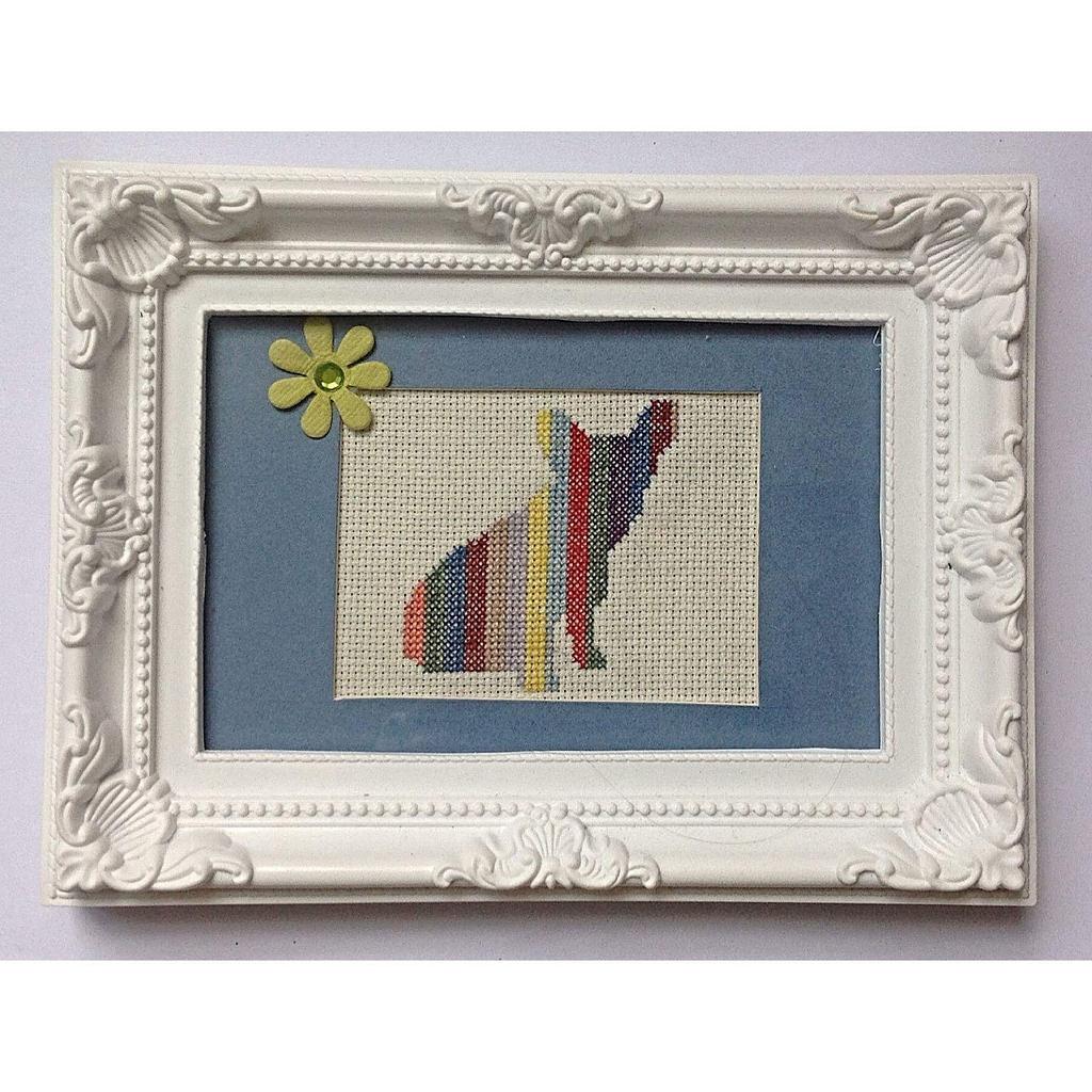 StripyMutt's tweet photo. French Bulldog stripy cross stitch 
Available from Facebook https://t.co/ZKUESc5AzU #ladiescoffeehour #crafthour https://t.co/XExR0EROIF