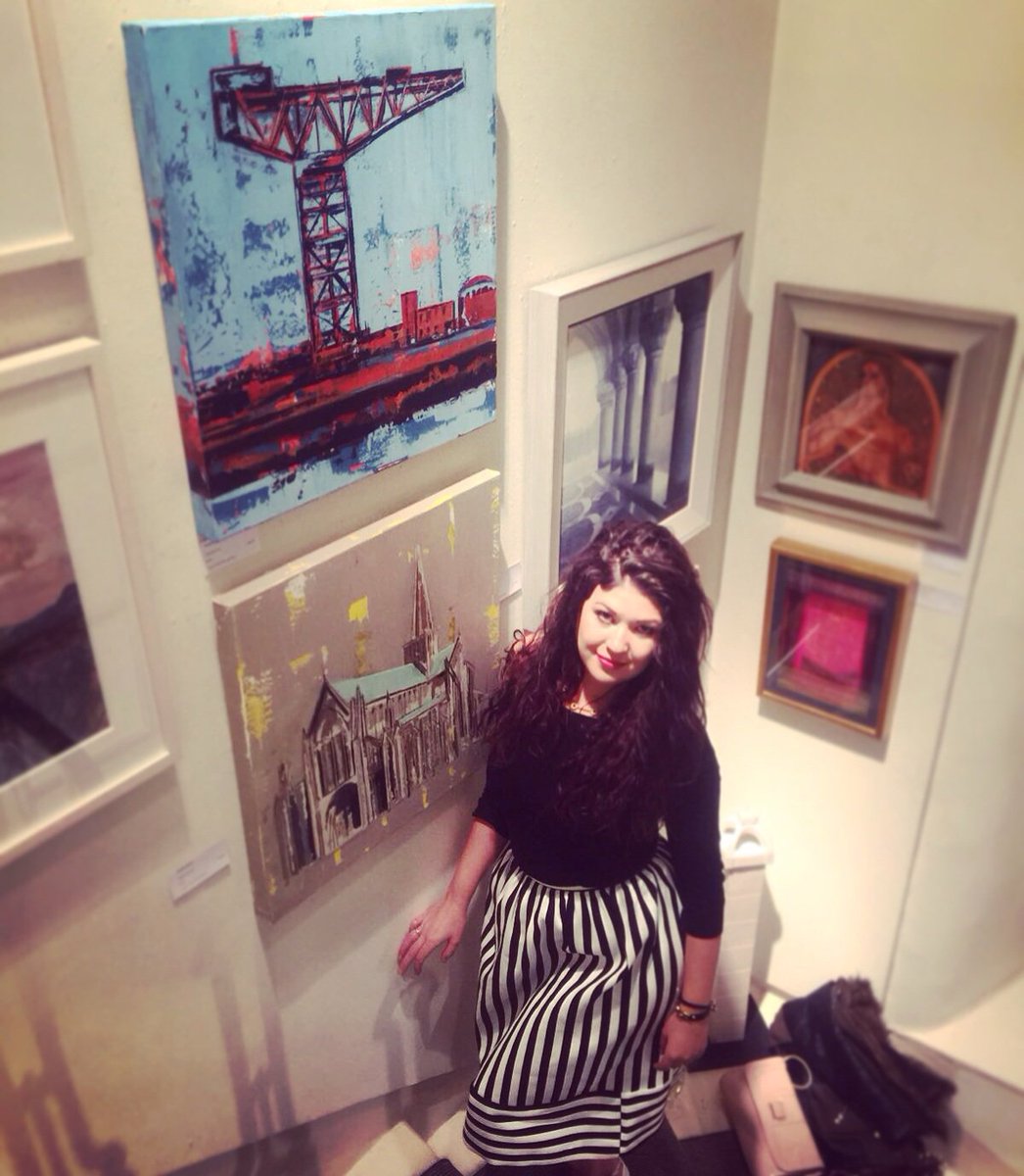 GeorginaArtist's tweet photo. With my paintings at The Roger Billcliffe Gallery #scottishart #scottishpainting #artist #art #glasgow #finniestoncrane #glasgowcathedral https://t.co/FuNzWK2WCo