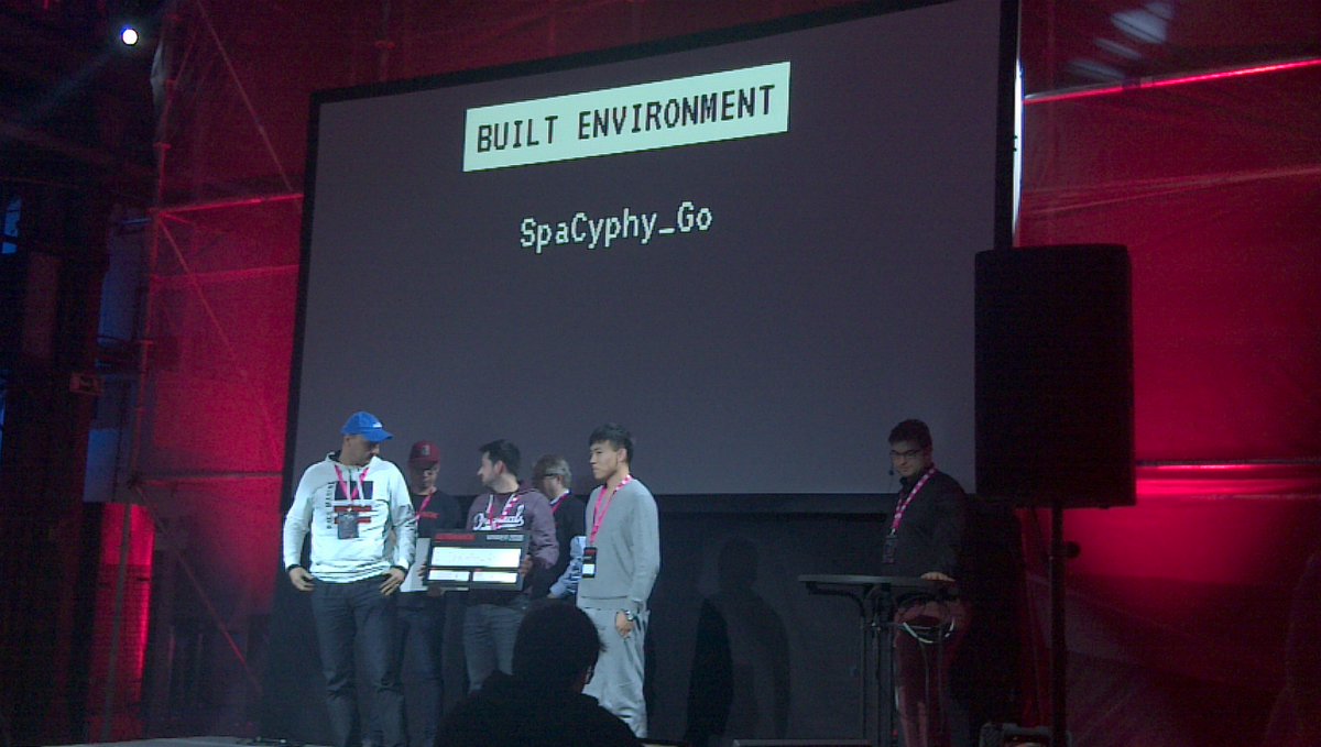 Jaakko's tweet image. Winner of #AECHackathon #Ultrahack is team SpaCyphy_Go! Congrats!