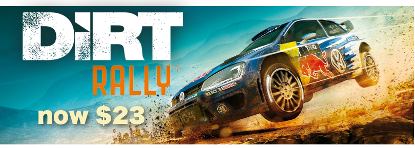 TWEDcom's tweet photo. Experience racing on the edge with #DirtRally. Now for half price: $23 instead of $58 https://t.co/15am2hQ8L7 #CyberMonday #videogames https://t.co/sXLybqSoAL