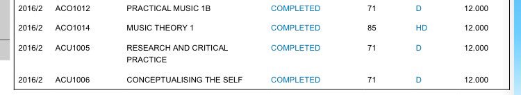 SEM 2 RESULTS. 😍😭🙌🏻🎉🤘🏻🎹🇦🇺💕🙆🏻 3 Distinctions and 1 High Distinction!😱 #2016 #BachelorofMusic #FirstYearComplete #Uni #Melbourne