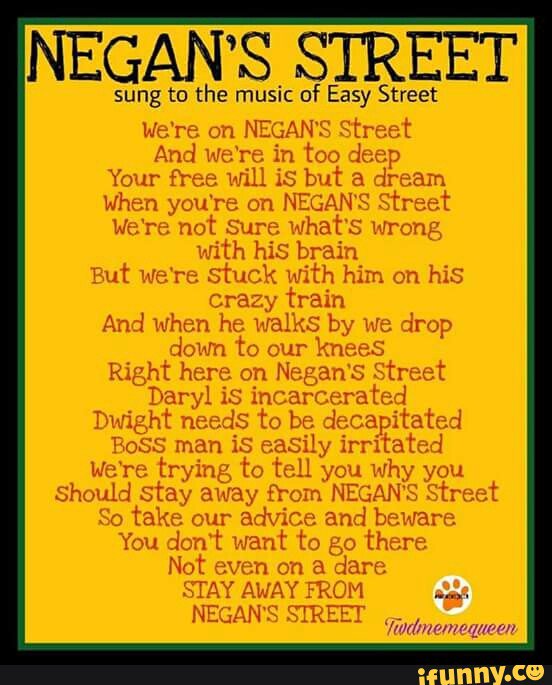 JBrock316's tweet photo. @TheMovieChick06 here, when Easy Street comes on..sing this 😝😝
#twd #negan #daddynegan
https://t.co/tULnHMmqFx
#iFunny https://t.co/2jUXHFizqq