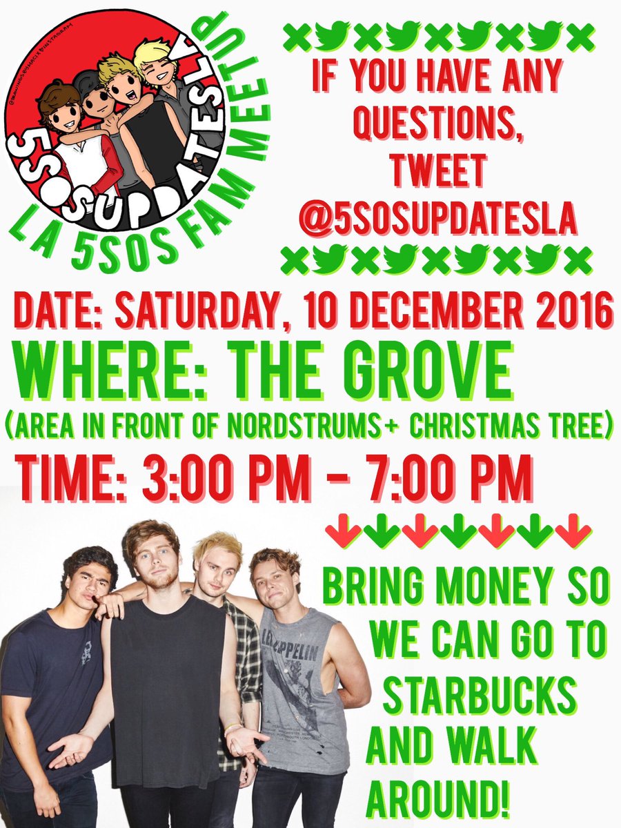 5SOSUpdatesLA's tweet photo. OUR LA 5SOS FAM MEETUP IS IN 2 WEEKS. ARE YOU GOING??? 🎄🎁 -M

#5SOSFamMeetup #LA5SOSFam #5SOSMeetup #MTVStars5SOS #AP405SOS https://t.co/zthgWyMtC5