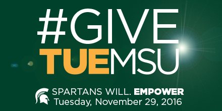 msualumni's tweet photo. You can be a part of our challenge to change students' lives, Tuesday, November 29. https://t.co/snCQTa644Z #GiveTueMSU https://t.co/02ijK3BhFI
