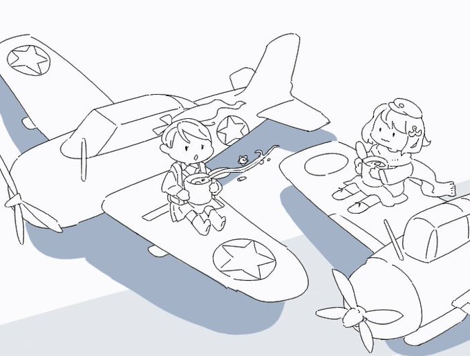 カップ麺を食べる天山の人とドーントレスの人 