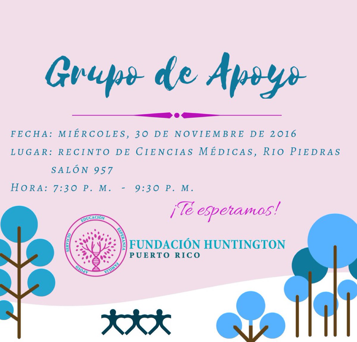 HDPuertoRico's tweet photo. Si eres paciente, familiar o cuidador de un paciente puedes asistir a nuestra reunión de Grupo de Apoyo. ¡Te esperamos! #FHPR #HablemosDeHD https://t.co/8ZQJKczR2D