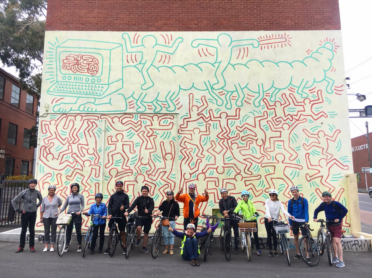 OpenJournalAU's tweet photo. Neometro #Designride with #milieuproperty and @TheSqueakyWheel #fitzroy #brunswick @CapCollingwood #KeithHaring #architecture #property https://t.co/7kGKDooA2Y