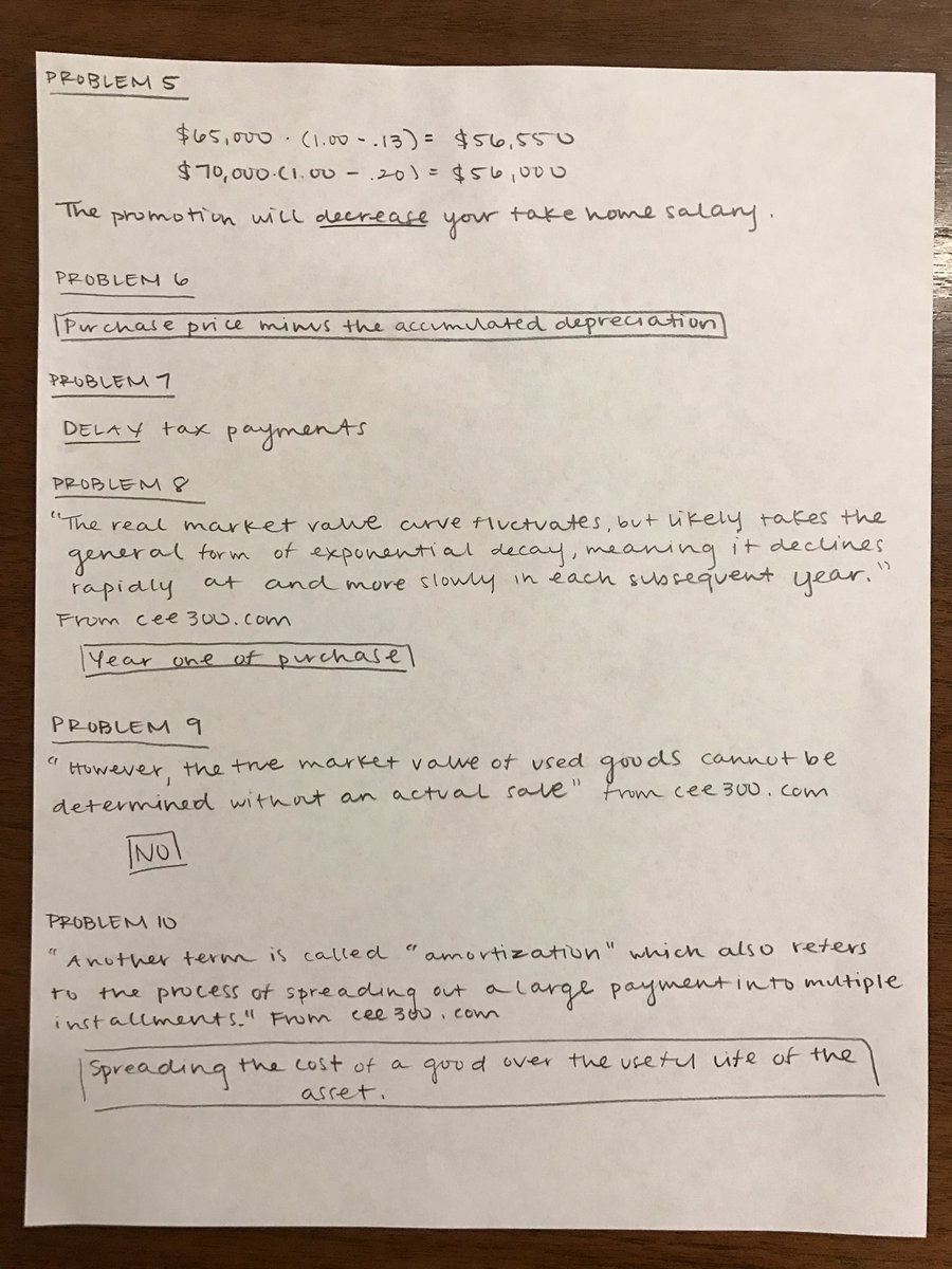 jdillardcee300's tweet photo. To the best of my knowledge these are the answers to problem set 4. Please ask questions or correct mistakes! #cee300 https://t.co/7S3hmIiw4L
