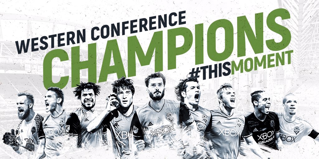 SoundersFC's tweet photo. #THISMOMENT BELONGS TO US!

Your #Sounders are heading to the @MLS Cup Final on December 10 🏆 https://t.co/s15hT4Njki