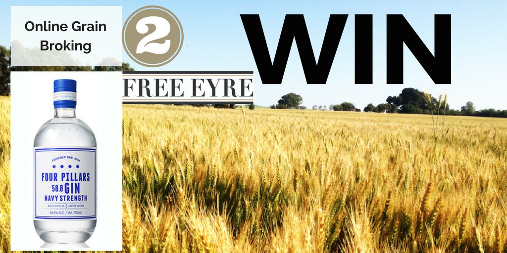 Enter to #WIN Navy Strength Gin 700ml from boutique distillery <a href="/FourPillarsGin/">Four Pillars</a> Just FOLLOW Us &amp; Retweet! #FreeEyreGrain Happy Harvest #EPag